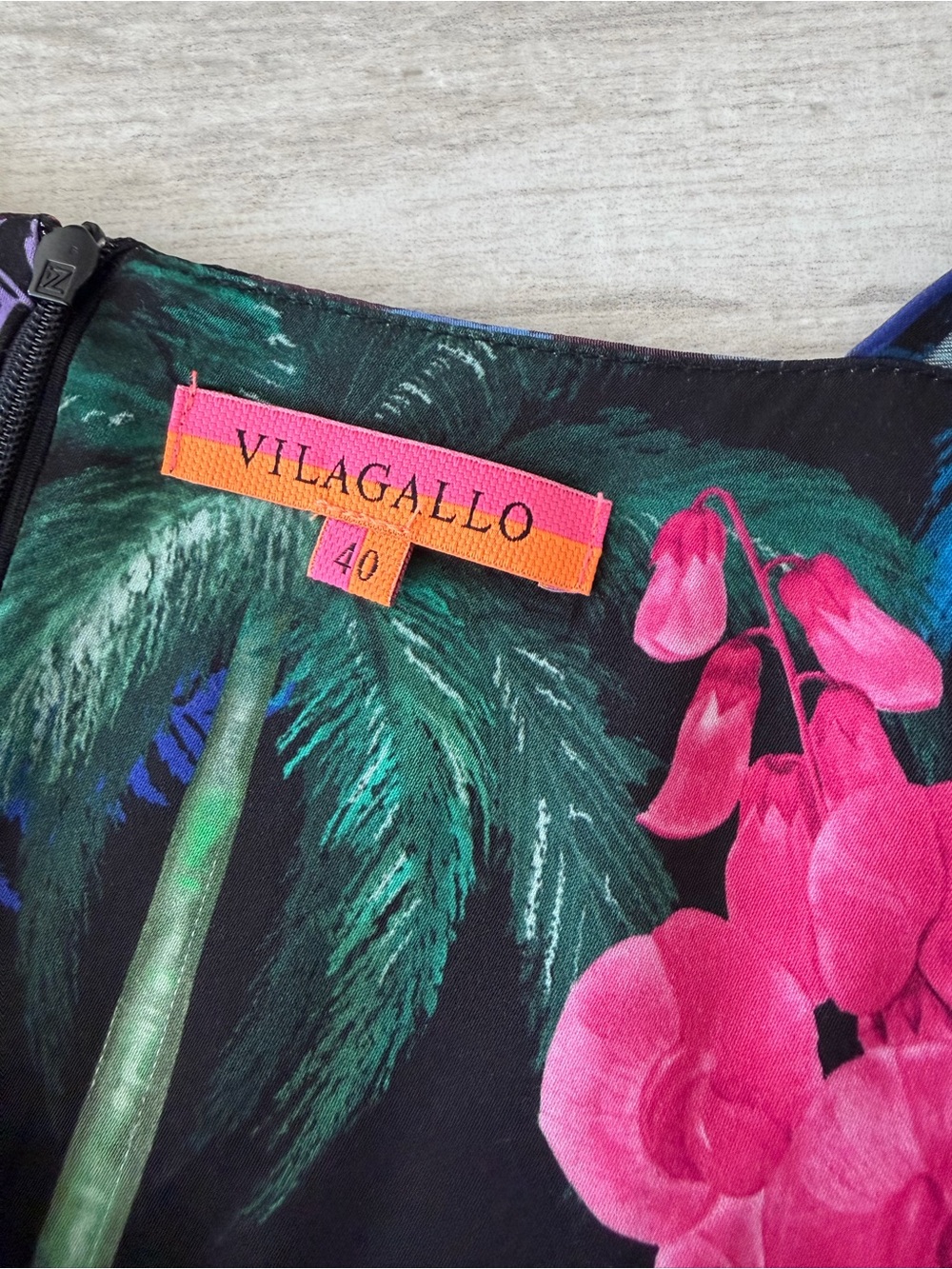 Vilagallo Black Tropical Floral Maxi Dress with Multicolor Botanicals - Picture 9 of 16